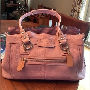Coach Penelope Pebbled Leather Ruffle Top Handbag